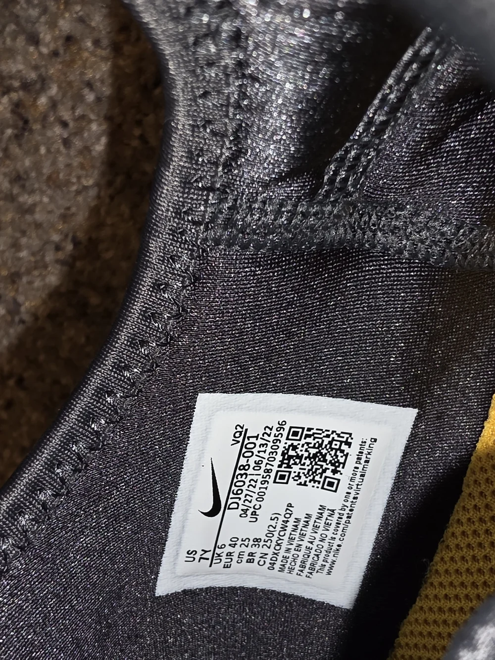 Nike Kids Black Slip-On Sneakers with Gray Swoosh